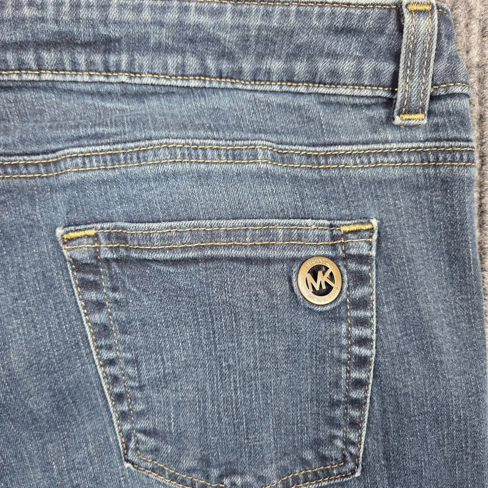 Michael Kors‎ Womens 16S Dark Wash Bootcut Denim Jeans Blue Mid Rise Stretch